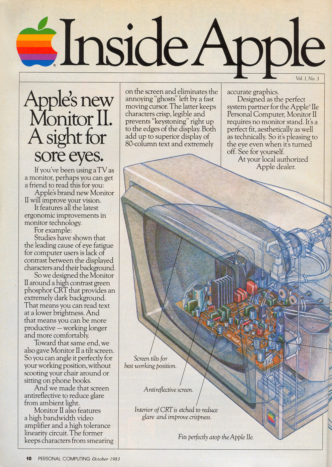 “Inside Apple” vol. 1, no. 3 insert from Personal Computing 10/83 (page 1)