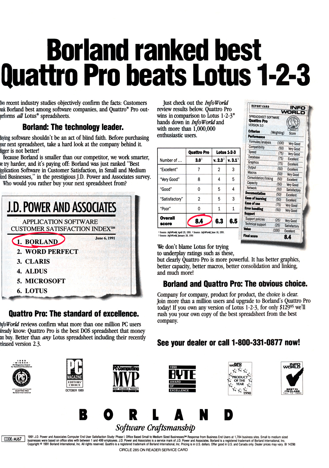 Quattro Pro 3.0 advertisement from PC Magazine 3/92