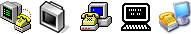 Icons from Windows 95, BeOS Zeta, Windows 3.1, Windows 1.0 and Windows XP